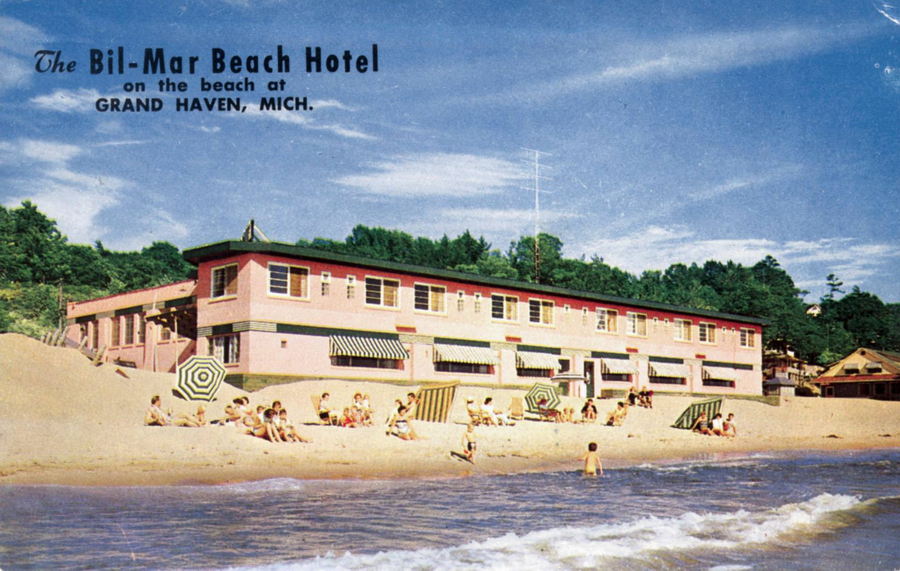Bil-Mar Beach Hotel (Hyland Gardens Pavilion) - Vintage Postcard Of Hotel